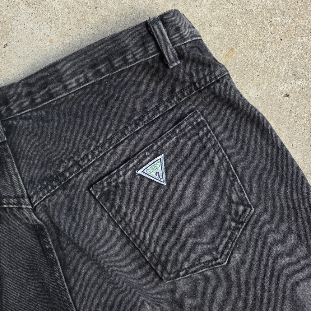 Vintage GUESS Pascal 075 Jeans Sz 40 Black USA High Waisted Tapered 90s Baggy - Picture 11 of 11